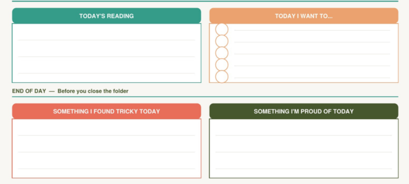 A daily homeschool checklist template to use with home learners