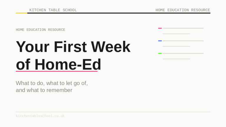 First Week of Home Education? Don’t Start Teaching Yet